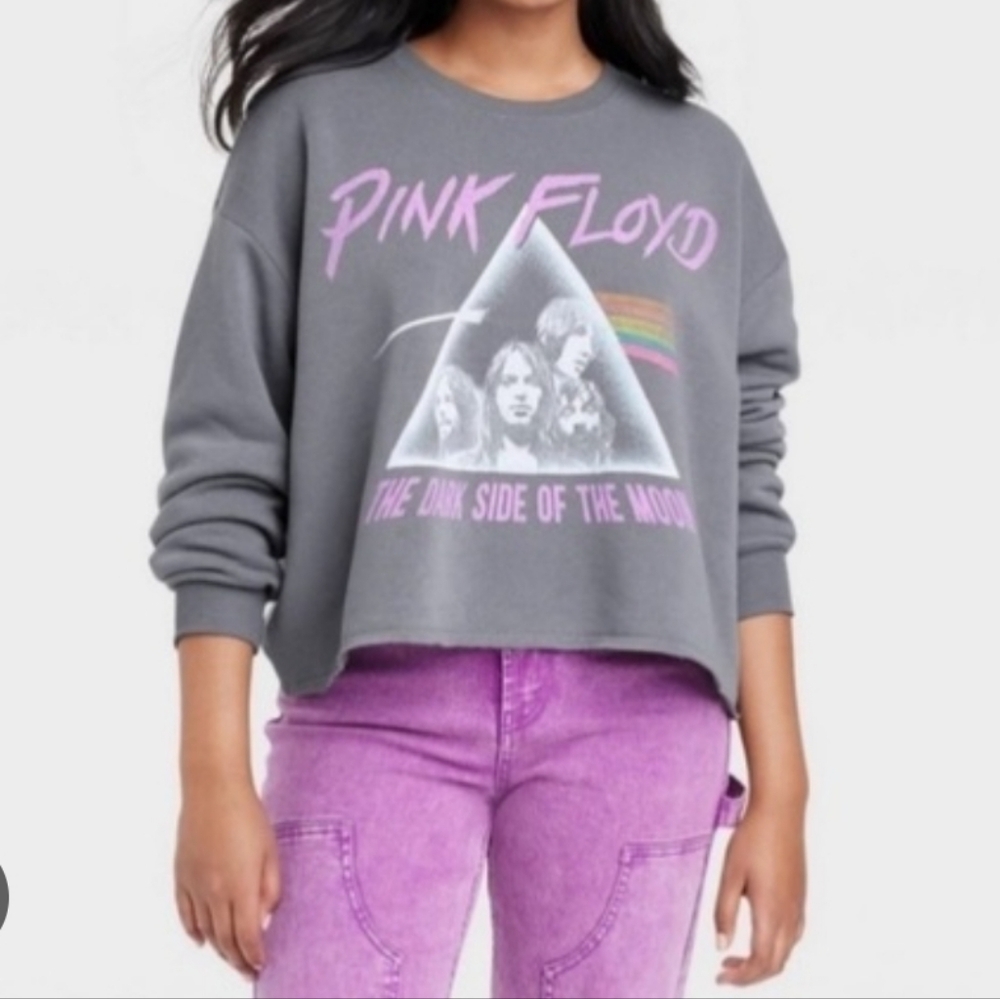 CUTE CROPPED SWEATSHIRT*PINK FLOYD